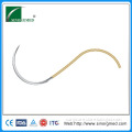 Absorbable 75cm plain catgut surgical suture with needle